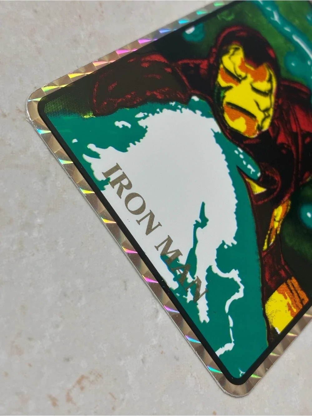 Marvel Iron Man Holographic Card - Green, Yellow, Red